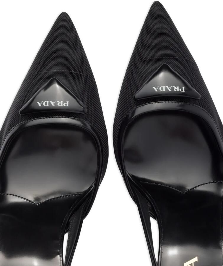 Prada Mesh stoffen slingback pumps Zwart - Foto 2