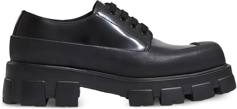 Prada Monolith leren derby schoenen Zwart
