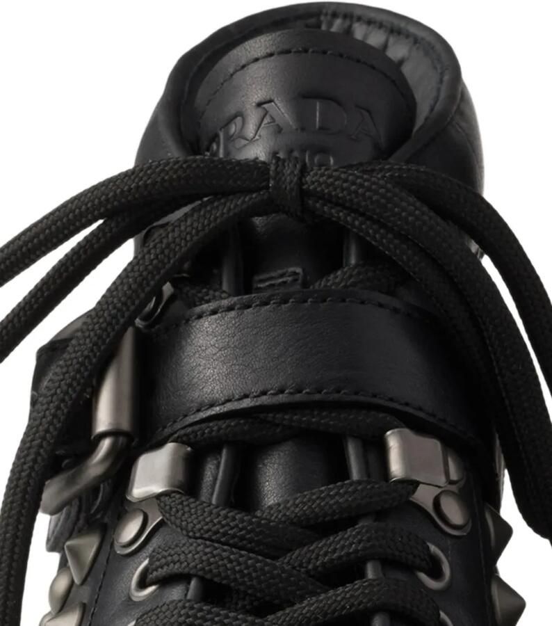 Prada Monolith leren laarzen met studs Zwart - Foto 4