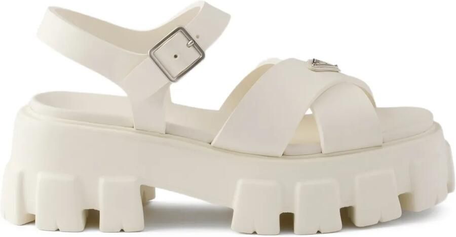 Prada Monolith sandalen met gesp Wit