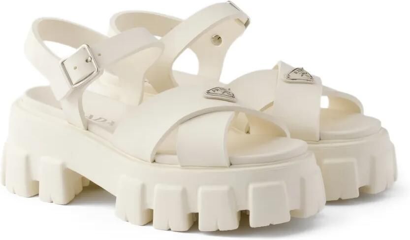 Prada Monolith sandalen met gesp Wit - Foto 5