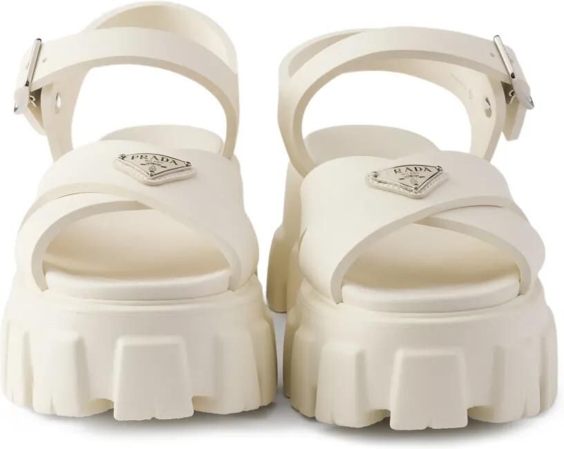 Prada Monolith sandalen met gesp Wit - Foto 4