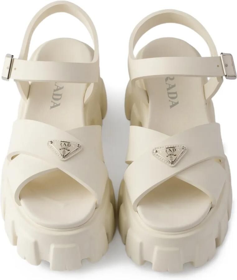 Prada Monolith sandalen met gesp Wit - Foto 2