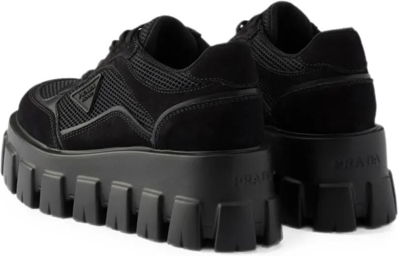 Prada Monolith suède en mesh sneakers Zwart - Foto 4