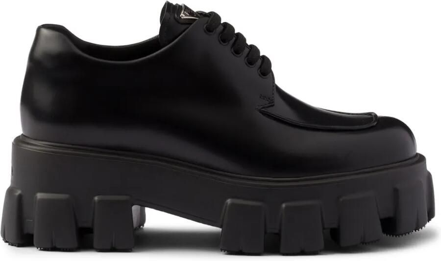 Prada Monolith veterschoenen Zwart