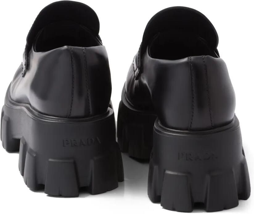 Prada Moonlith geborstelde leren loafers Zwart - Foto 3