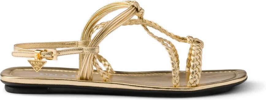 Prada Mordoré nappa leren sandalen Goud