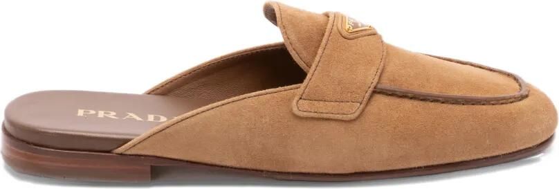 Prada Muiltjes met logodetail Beige