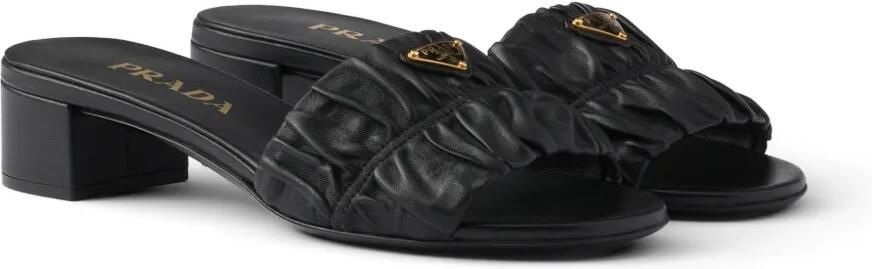 Prada Nappa leren slippers Zwart - Foto 4