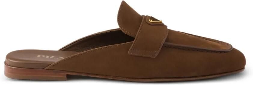 Prada Nubuck leren muiltjes Bruin