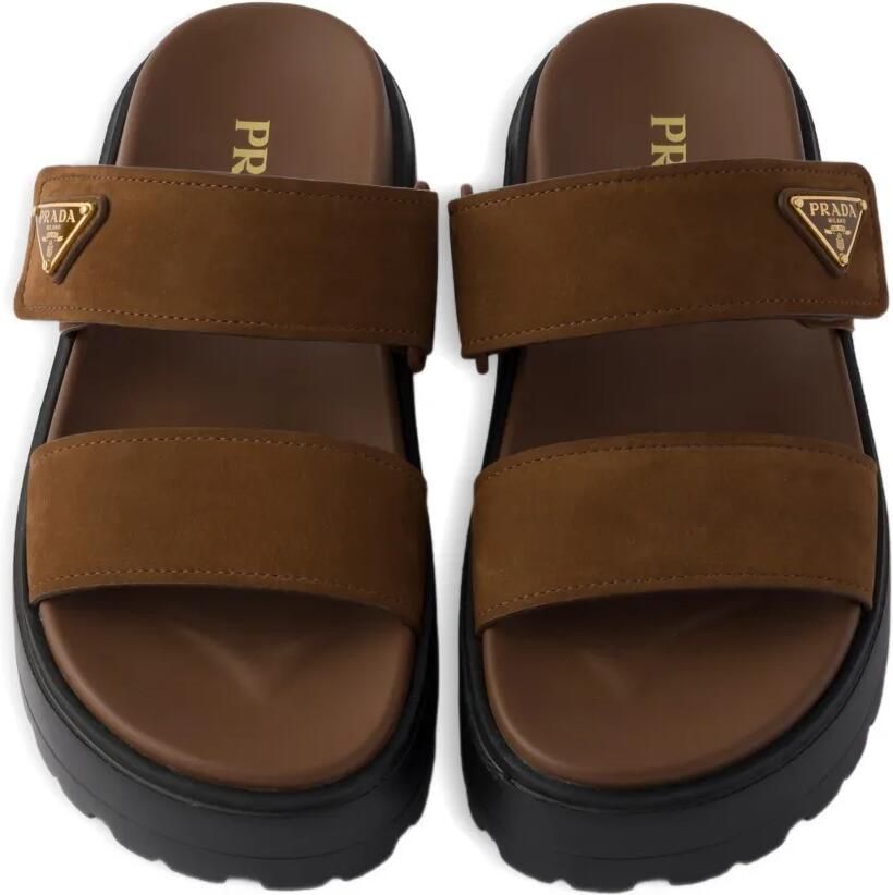 Prada Nubuck slippers Bruin - Foto 2