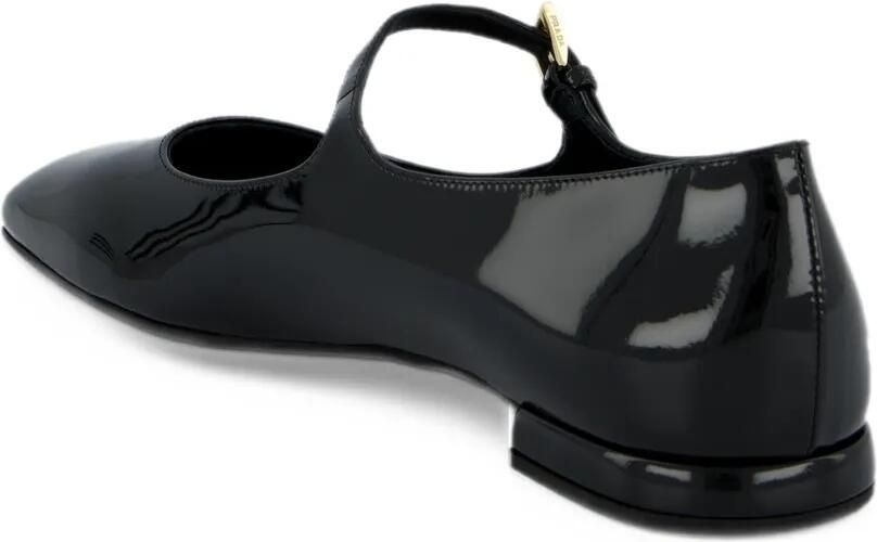 Prada patent leather buckle-fastening ballet flats Zwart - Foto 2