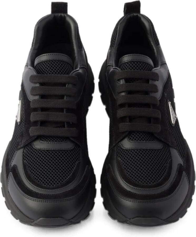 Prada Prax leren en canvas sneakers Zwart - Foto 2