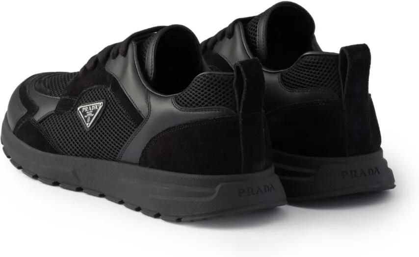 Prada Prax leren en canvas sneakers Zwart - Foto 4