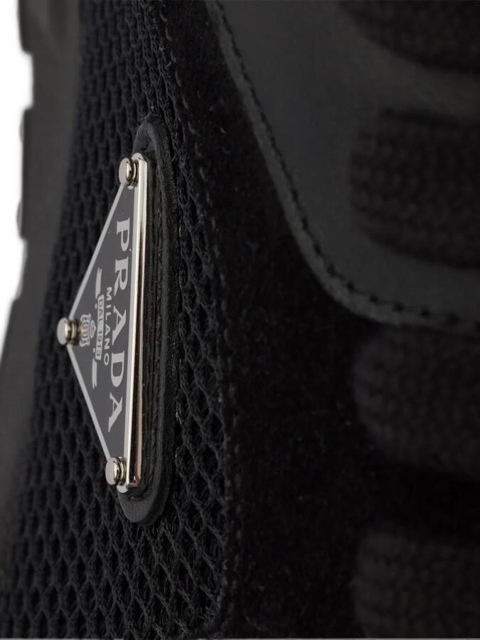 Prada Prax leren en canvas sneakers Zwart - Foto 3