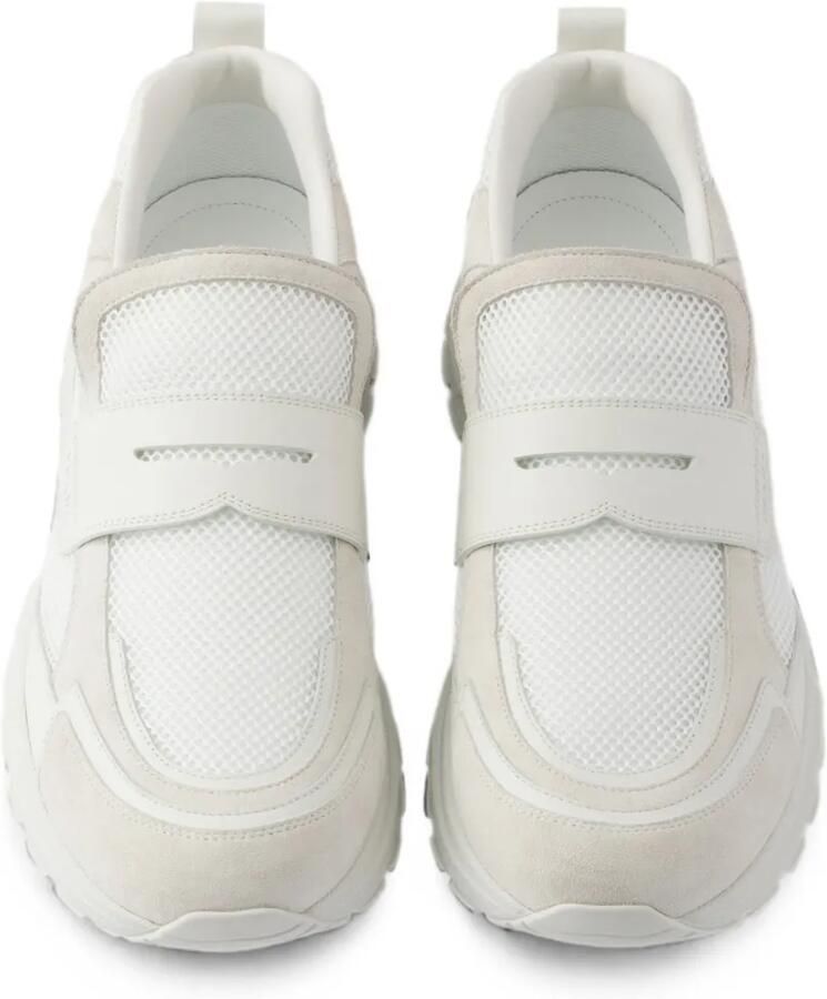 Prada Prax mesh canvas en leren loafers Wit - Foto 2