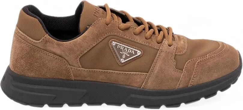 Prada Prax suede and Re-Nylon sneakers Bruin
