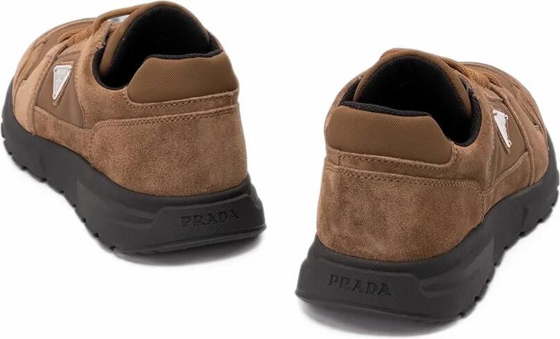 Prada Prax suede and Re-Nylon sneakers Bruin - Foto 4