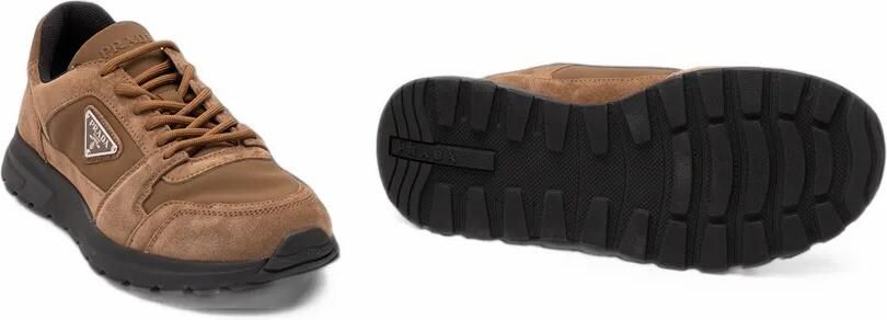 Prada Prax suede and Re-Nylon sneakers Bruin - Foto 5