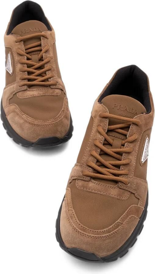 Prada Prax suede and Re-Nylon sneakers Bruin - Foto 2