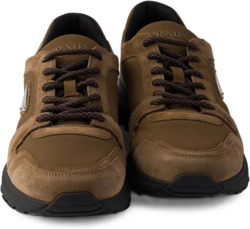 Prada Prax suède en Re-Nylon sneakers Bruin - Foto 3