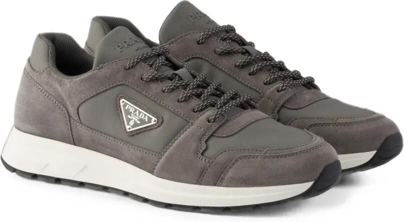 Prada Prax suède en Re-Nylon sneakers Grijs - Foto 4