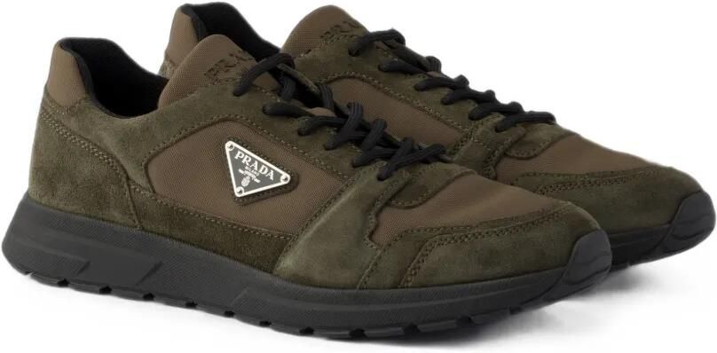 Prada Prax suède en Re-Nylon sneakers Groen - Foto 4