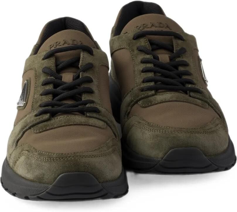 Prada Prax suède en Re-Nylon sneakers Groen - Foto 3