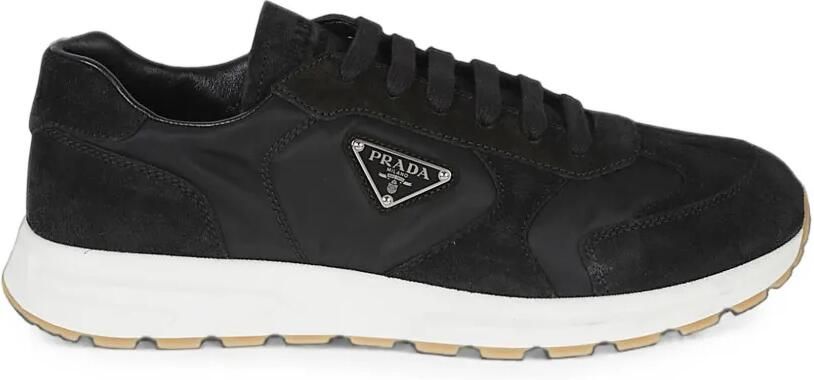 Prada Prax suède en Re-Nylon sneakers Zwart