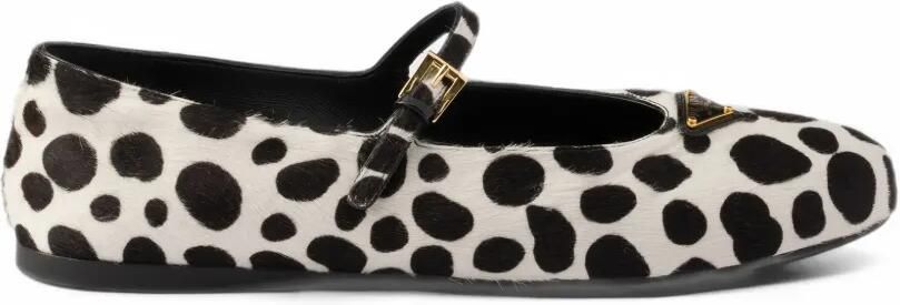 Prada printed leather ballerinas Wit
