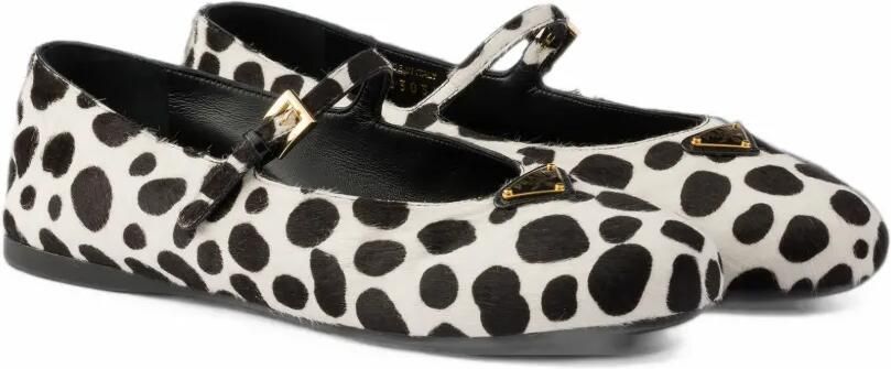 Prada printed leather ballerinas Wit - Foto 5