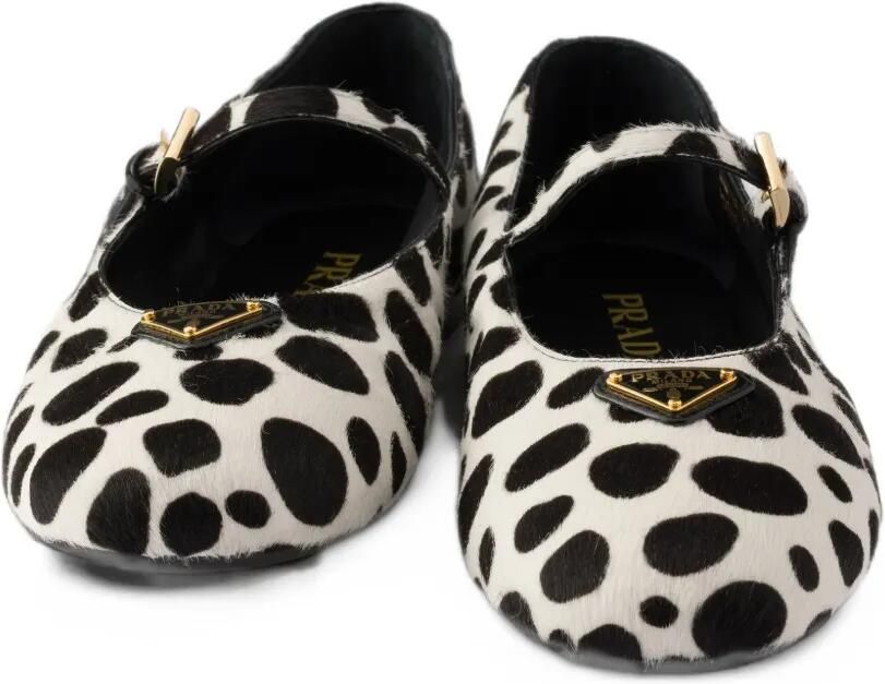 Prada printed leather ballerinas Wit - Foto 3