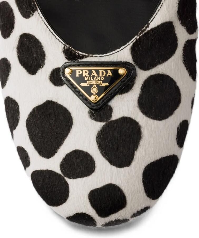 Prada printed leather ballerinas Wit - Foto 2