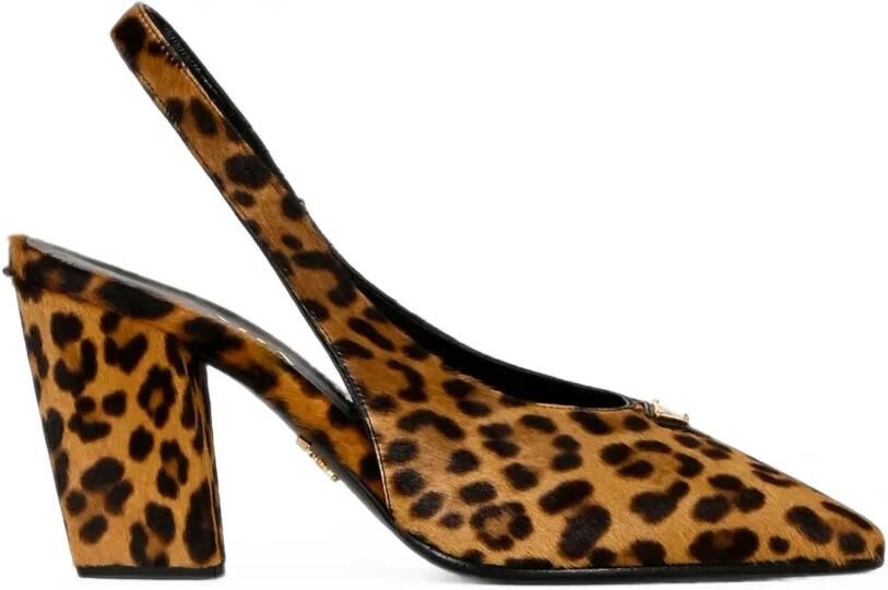 Prada printed leather slingback pumps Bruin