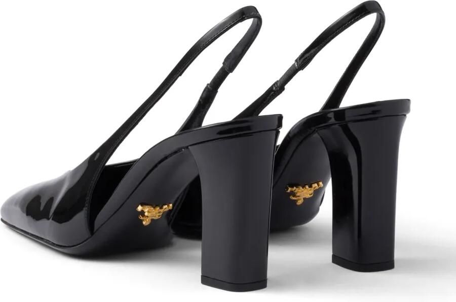 Prada Pumps met leren hak Zwart - Foto 4