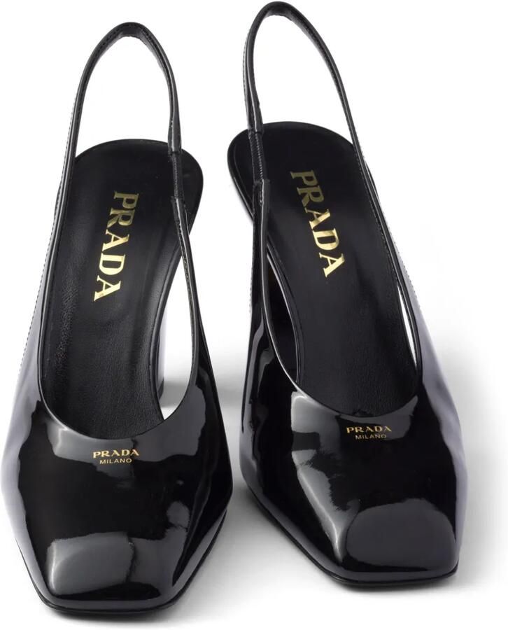 Prada Pumps met leren hak Zwart - Foto 2