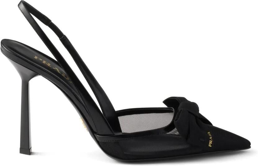Prada Pumps met mesh hak Zwart