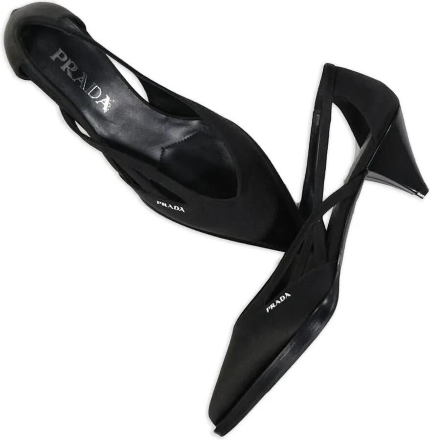 Prada Pumps met puntige neus en gekruiste bandjes Zwart - Foto 2