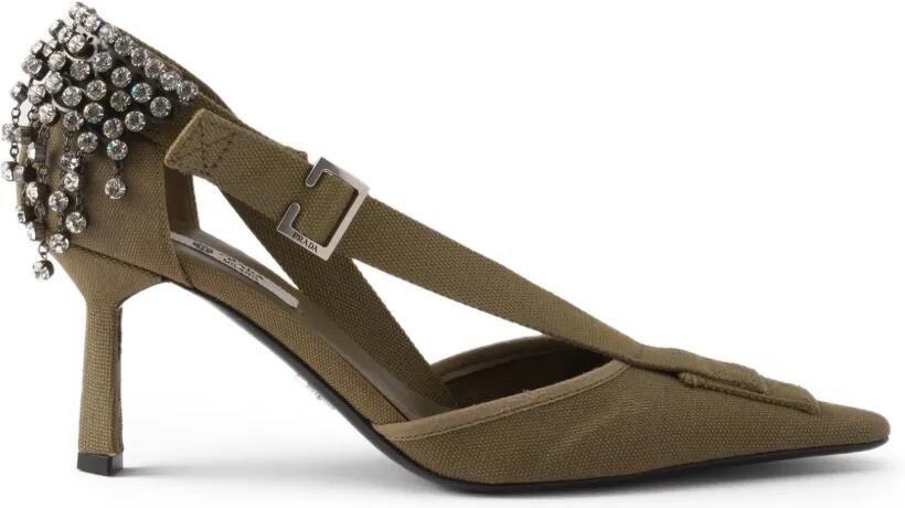 Prada Pumps verfraaid met kristal Groen