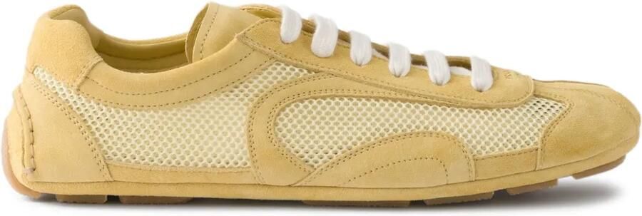Prada Re-Edition suède mesh sneakers Geel
