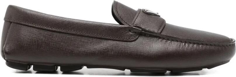 Prada Saffiano leren loafers Bruin