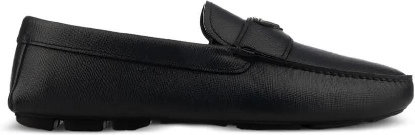 Prada Saffiano leren loafers Zwart