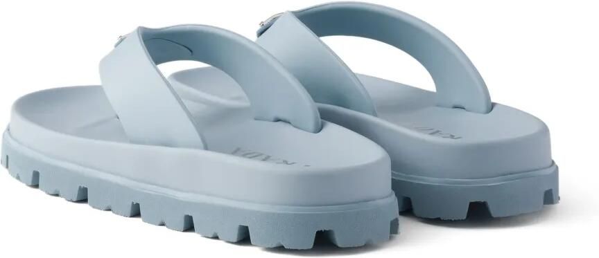 Prada Sandalen met driehoekig logo en bandje Blauw - Foto 4