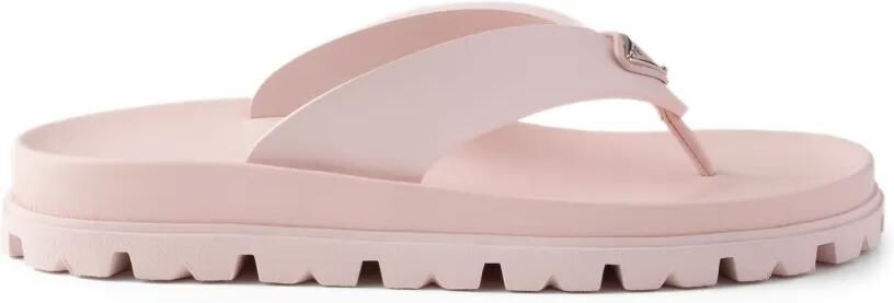Prada Sandalen met driehoekig logo en bandje Roze