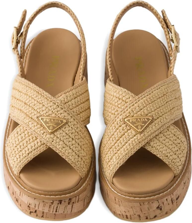 Prada Sandalen met gehaakt bandje Beige - Foto 2