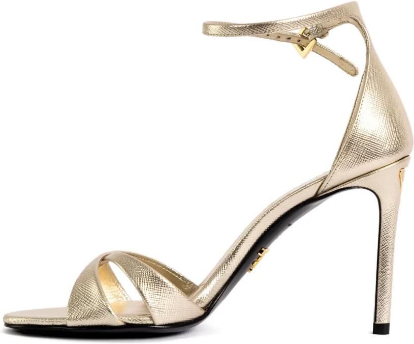 Prada Sandalen met gekruist bandje Goud - Foto 3