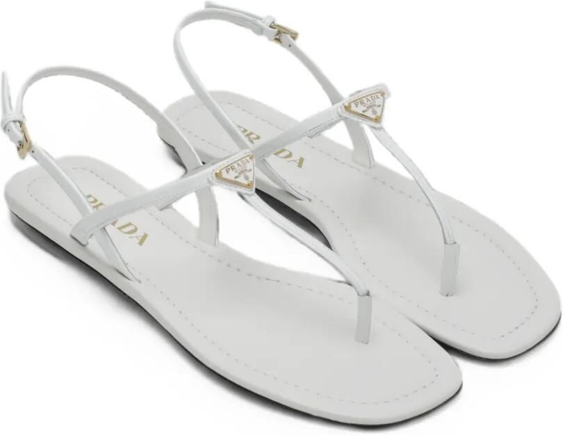 Prada Sandalen met gespsluiting en driehoekig logo Wit - Foto 3