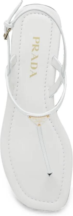 Prada Sandalen met gespsluiting en driehoekig logo Wit - Foto 5