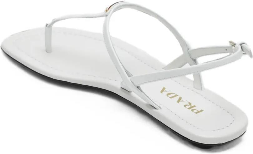 Prada Sandalen met gespsluiting en driehoekig logo Wit - Foto 4