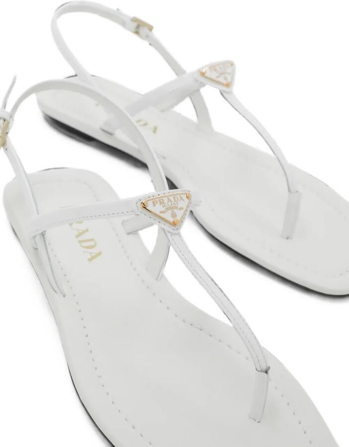 Prada Sandalen met gespsluiting en driehoekig logo Wit - Foto 2